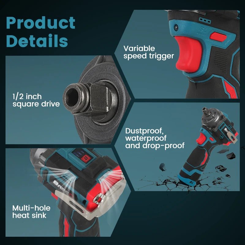 Máy Vặn Va Đập Không Chổi Than 600 Nm 2In1 Không Dây - Daisan Store