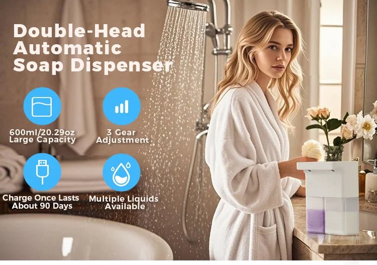 Máy Xịt Bọt Tự Động 600ml Cảm Ứng Đôi Sạc Đa Cấp - Daisan Store