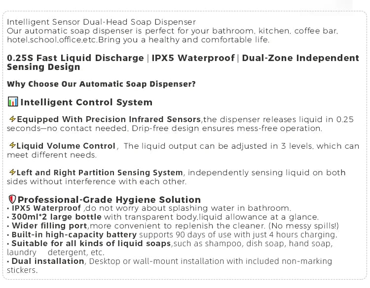 Máy Xịt Bọt Tự Động 600ml Cảm Ứng Đôi Sạc Đa Cấp - Daisan Store