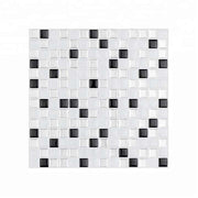 Miếng dán tường chống nấm mốc màu đen trắng bạc hình vuông 3D bằng nhựa vinyl khảm - Daisan Store