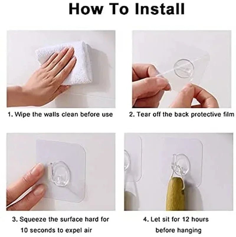 Móc Dán Trong Suốt Treo Đồ Nhà Bếp Nhà Tắm 20c - Daisan Store