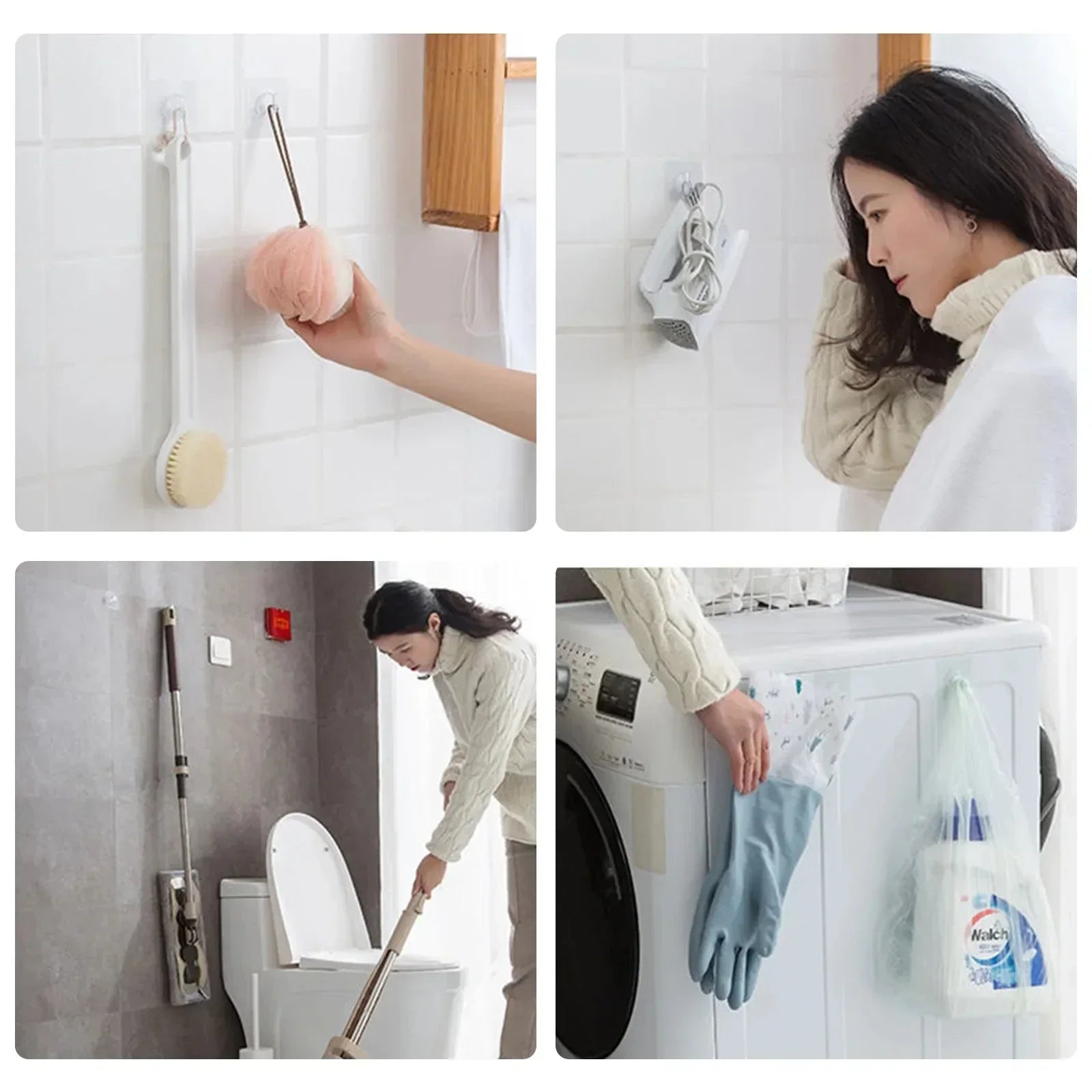 Móc Dán Trong Suốt Treo Đồ Nhà Bếp Nhà Tắm 20c - Daisan Store