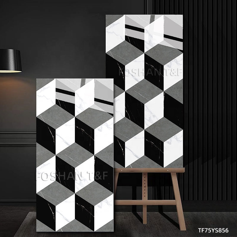 Mới 750x1500 mm Tấm Gạch Sứ Đánh Bóng Vân Đá Cẩm Thạch Hiện Đại Sang Trọng Dùng Để Lát Sàn Trang Trí Nội Thất Gia Đình - Daisan Store