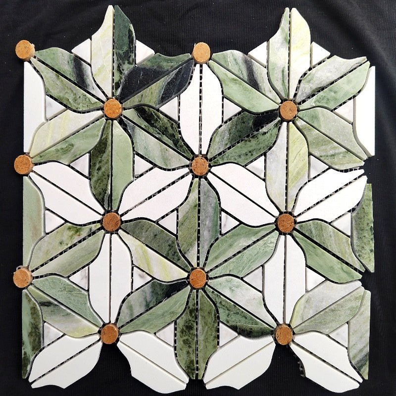 Mosaic Cẩm Thạch Họa Tiết Hoa Khảm Đồng Sang Trọng - Daisan Store