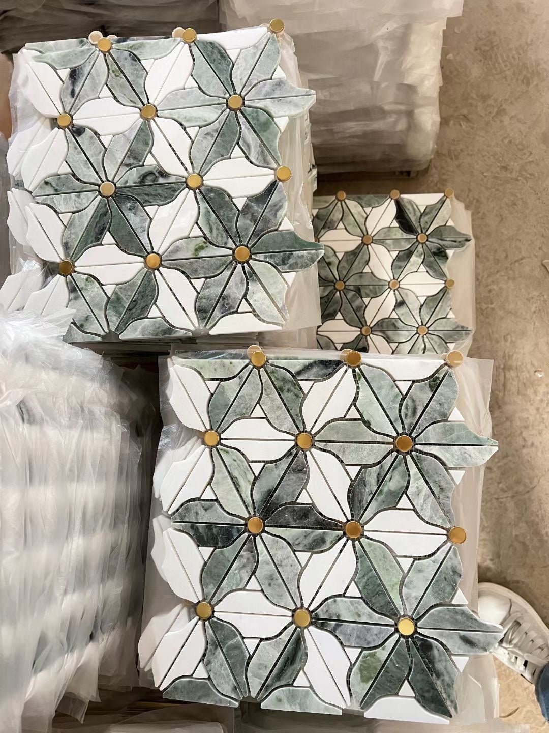 Mosaic Cẩm Thạch Họa Tiết Hoa Khảm Đồng Sang Trọng - Daisan Store