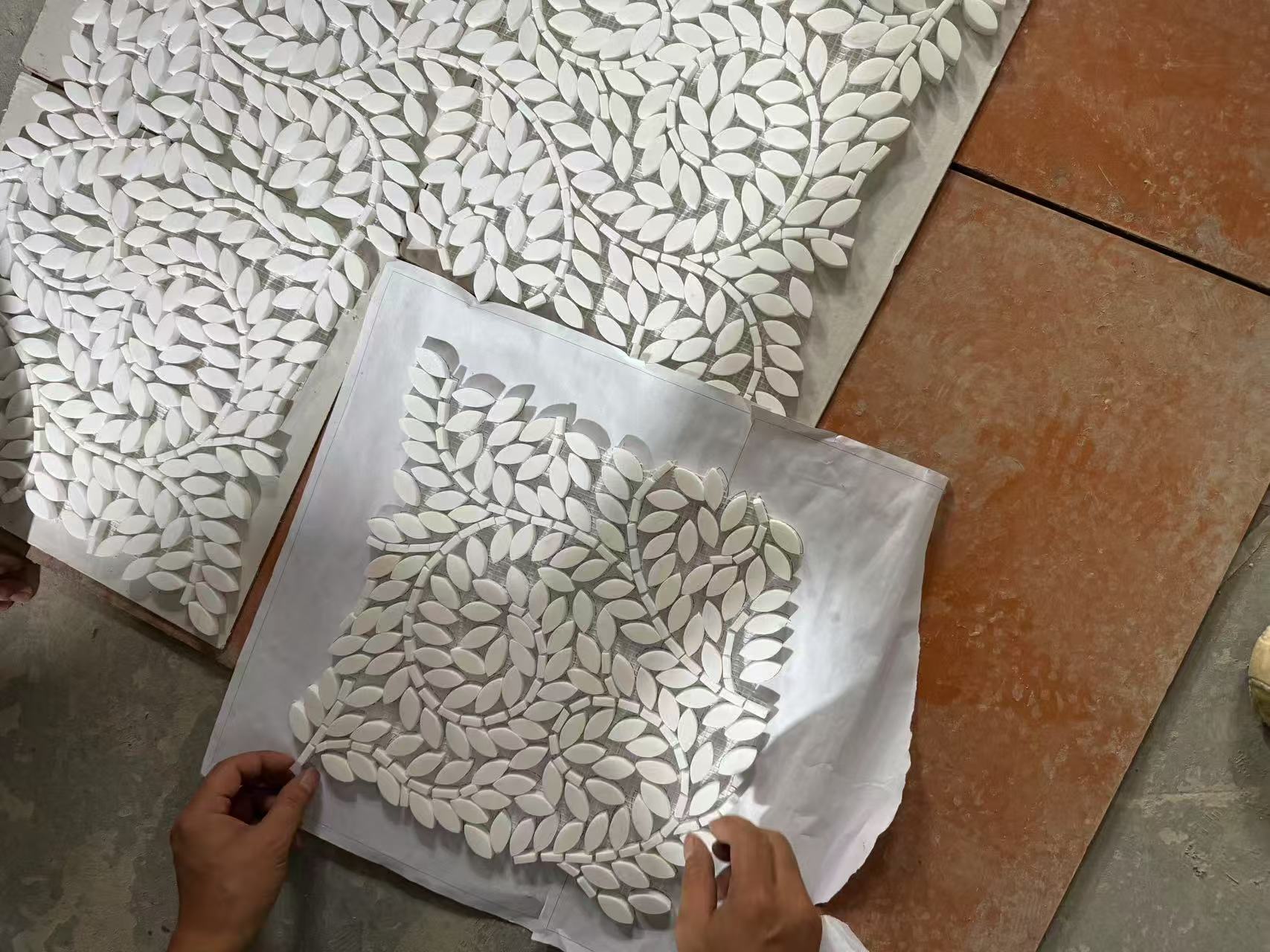 Mosaic Đá Cẩm Thạch Thassos Lá Bóng 4mm 12x12 - Daisan Store