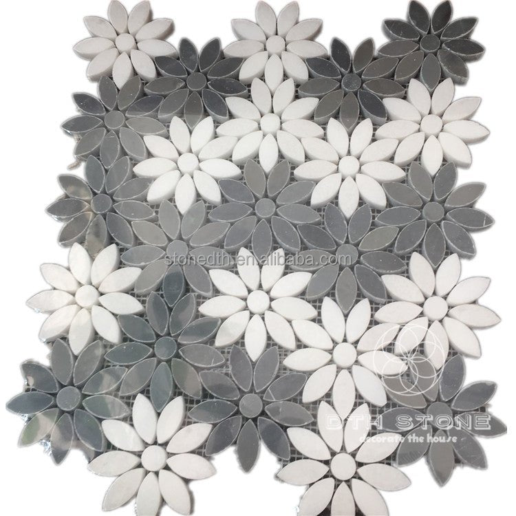 Mosaic Đá Cẩm Thạch Thassos Lá Bóng 4mm 12x12 - Daisan Store