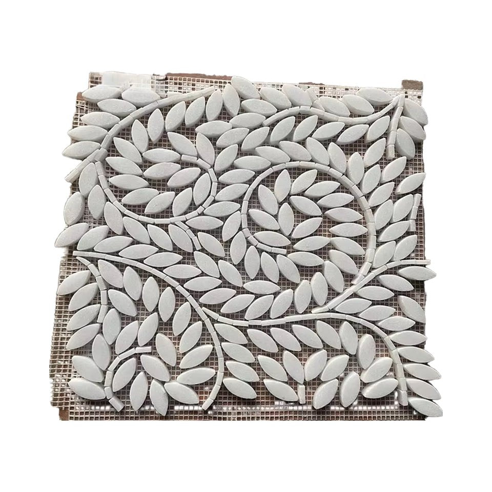 Mosaic Đá Cẩm Thạch Thassos Lá Bóng 4mm 12x12 - Daisan Store