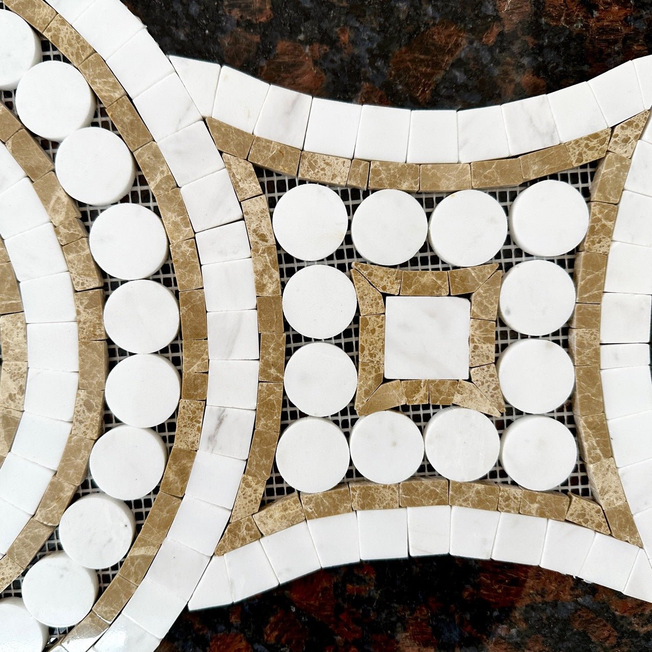 Mosaic Đá Cẩm Thạch Trắng Lắp Ghép Trang Trí - Daisan Store