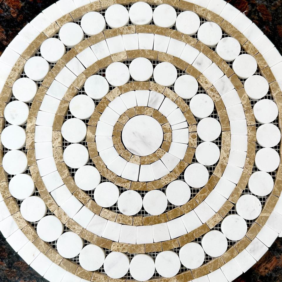 Mosaic Đá Cẩm Thạch Trắng Lắp Ghép Trang Trí - Daisan Store