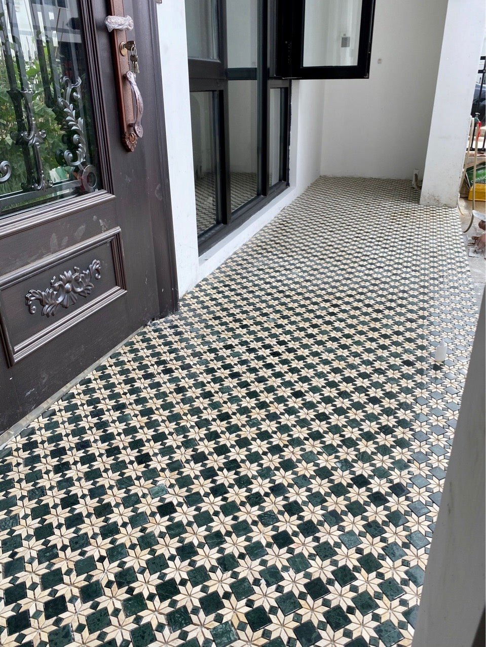 Mosaic Đá Cẩm Thạch Xanh Lá Be Lát Tường Sàn - Daisan Store