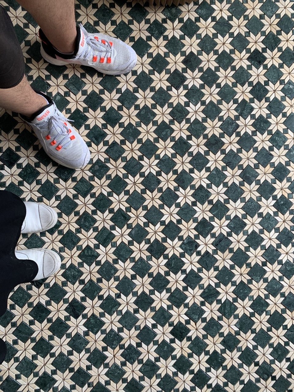 Mosaic Đá Cẩm Thạch Xanh Lá Be Lát Tường Sàn - Daisan Store