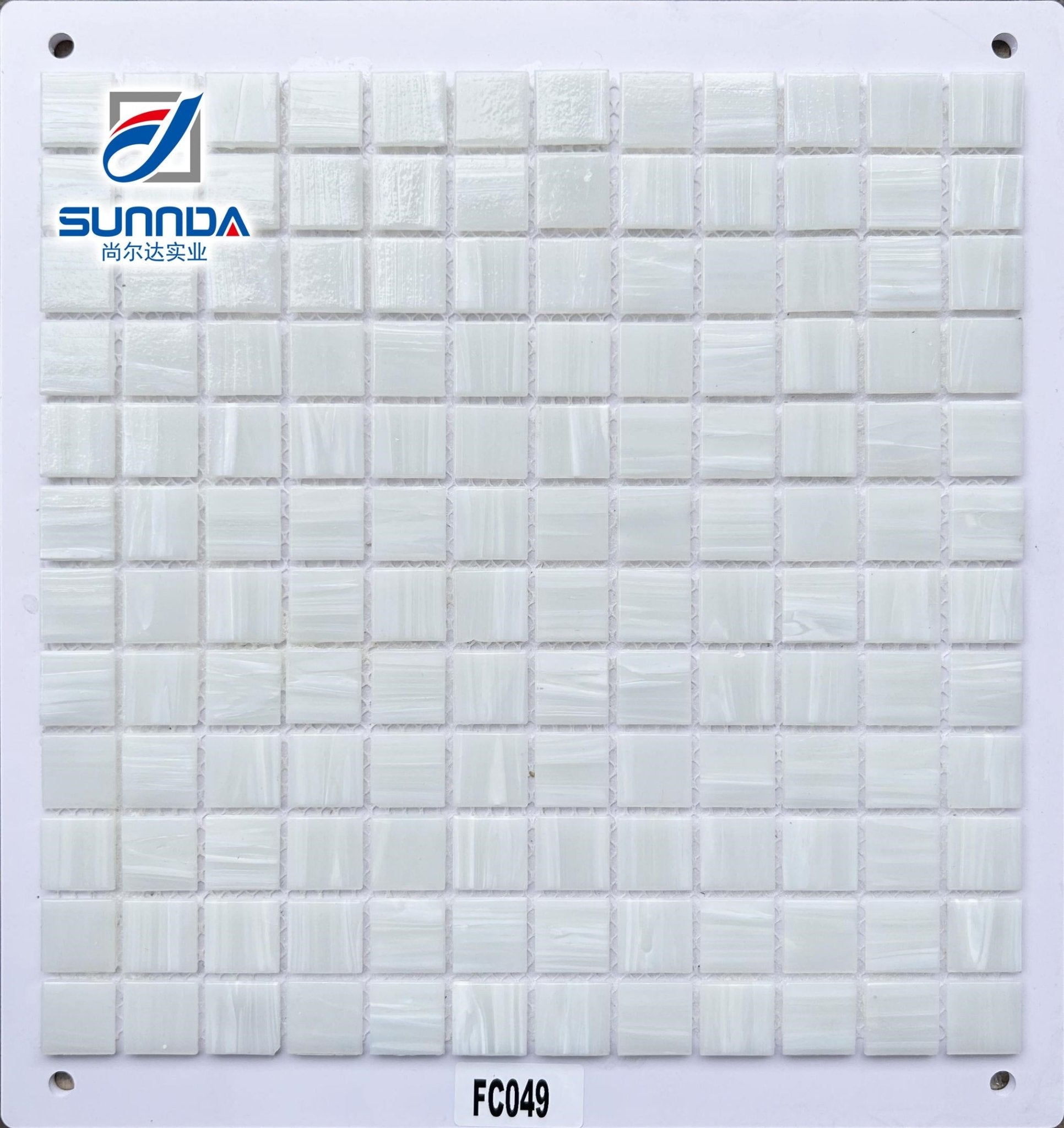 Mosaic kính 48x48 mm thiết kế xanh dương nóng và vàng trang trí tường phòng tắm, bếp dạng lưới - Daisan Store