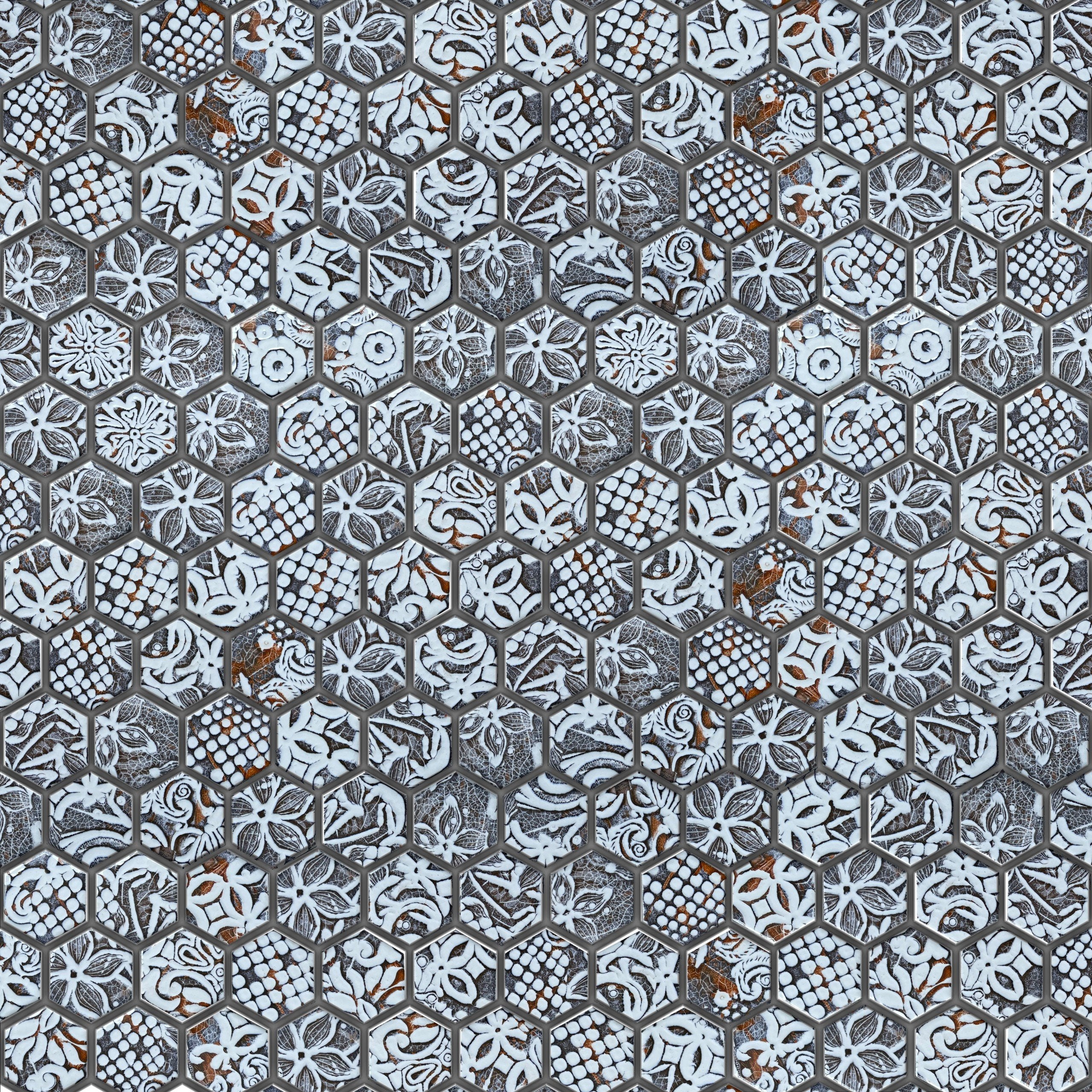 Mosaic lục giác hoa văn 5159HD51131P