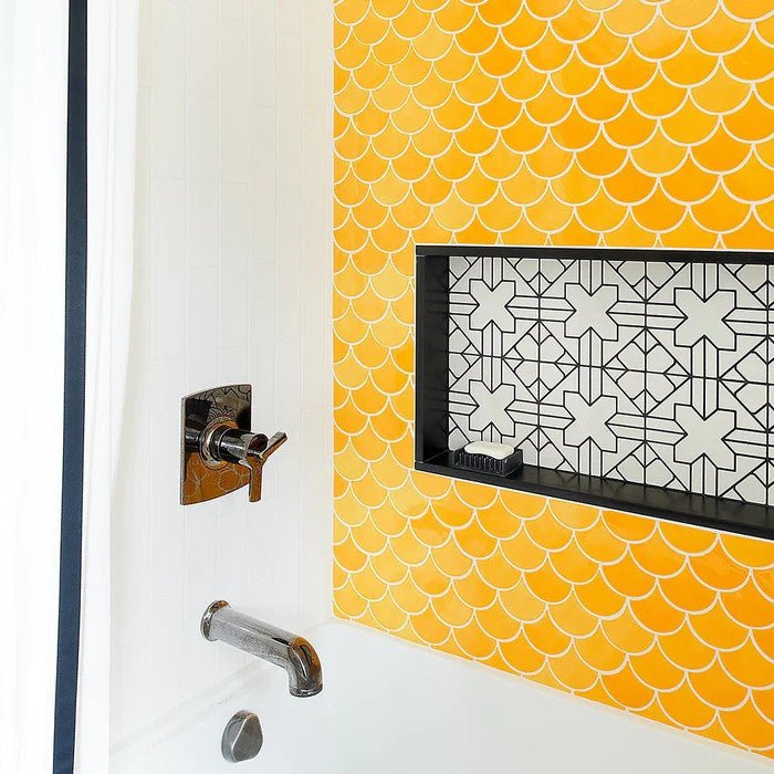 Mosaic vảy cá màu vàng men bóng GP - FT113YL - Daisan Store