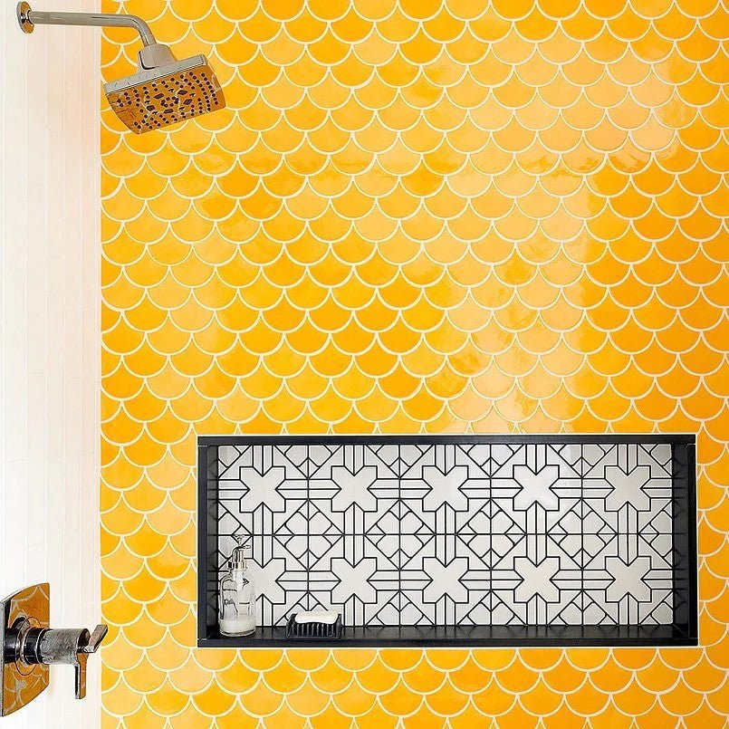 Mosaic vảy cá màu vàng men bóng GP - FT113YL - Daisan Store