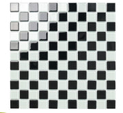 Gạch Mosaic Thủy Tinh Đen Trắng Mã GP-25079