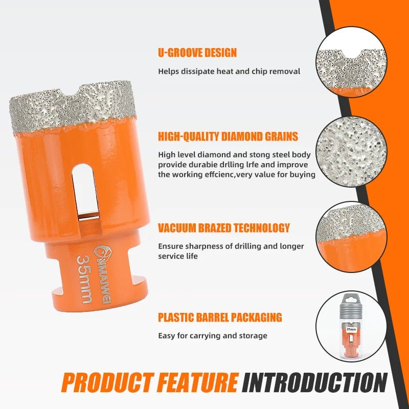 Mũi Khoan Cốt Kim Cương Khô M14 Cho Gốm Porcelain Đá Granite - Daisan Store