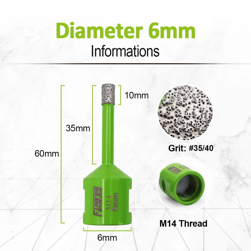 Mũi Khoan Kim Cương M14 - Gạch Đá 6/8/10mm - Daisan Store