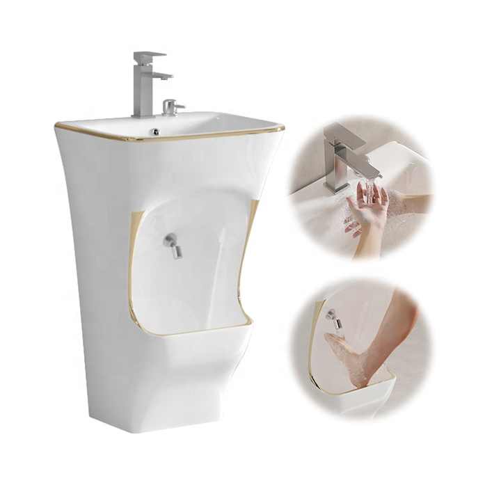 Nhà máy bán buôn gốm sứ tất cả trong một bồn rửa hai tầng đầy đủ lavabo Hồi giáo Hồi giáo Wudu bồn rửa chân bồn rửa trạm - Daisan Store