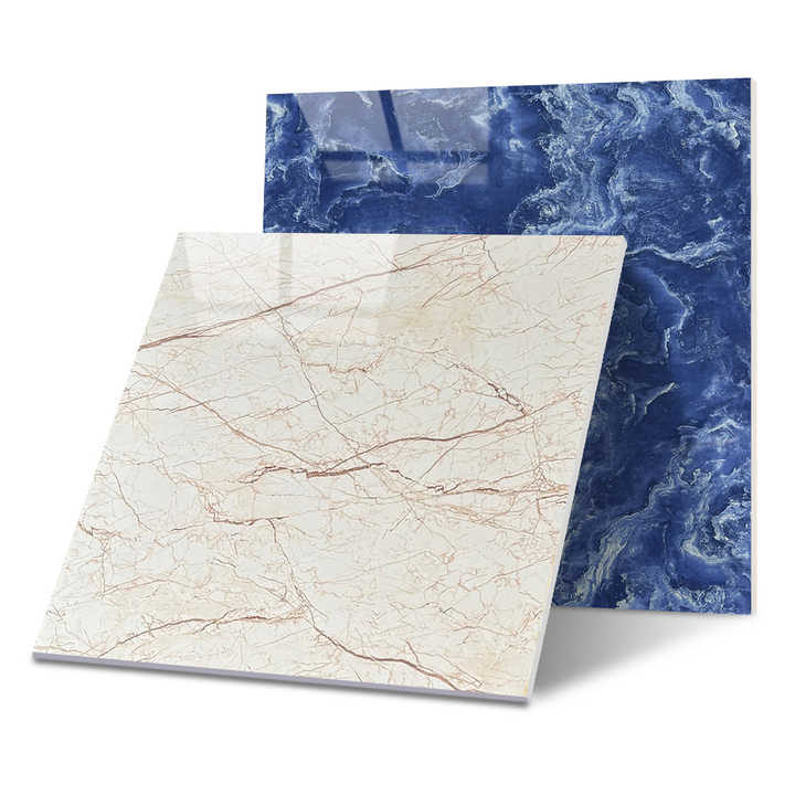 Nhà Máy Cung Cấp Gạch Men Họa Tiết Đá Cẩm Thạch Tối Màu Gạch Lát Sàn Bằng Sứ Đá Cẩm Thạch Giả 80X80 Có Vân Giống Đá Cẩm Thạch Carreaux Blue - Daisan Store