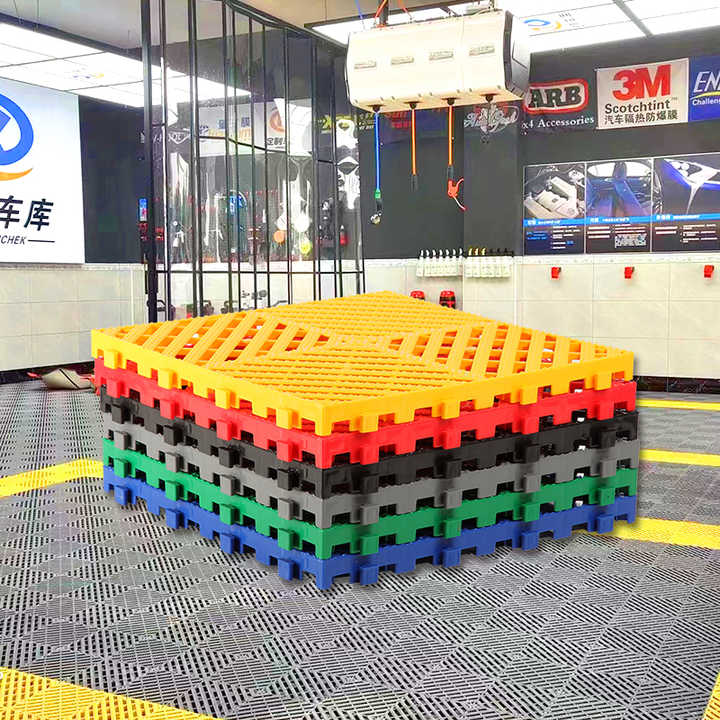 Nhà sản xuất bán thảm lót sàn nhà để xe bằng nhựa PP dạng mô - đun cho phòng rửa xe, xưởng tập thể dục, phòng trưng bày - Daisan Store