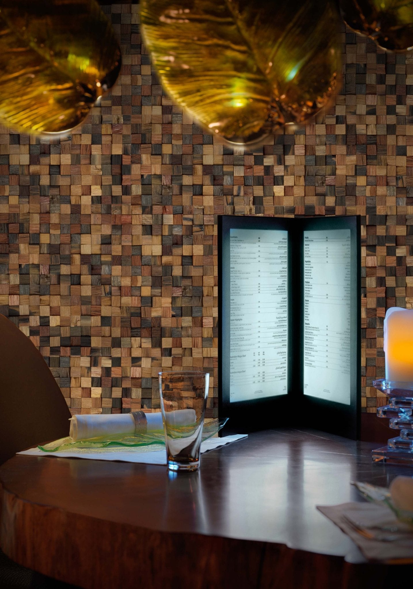 Nhà sản xuất OEM&ODM gạch lát tường mảng ghép gỗ hình vuông màu nâu phòng tắm - Daisan Store