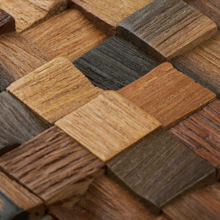 Nhà sản xuất OEM&ODM gạch lát tường mảng ghép gỗ hình vuông màu nâu phòng tắm - Daisan Store