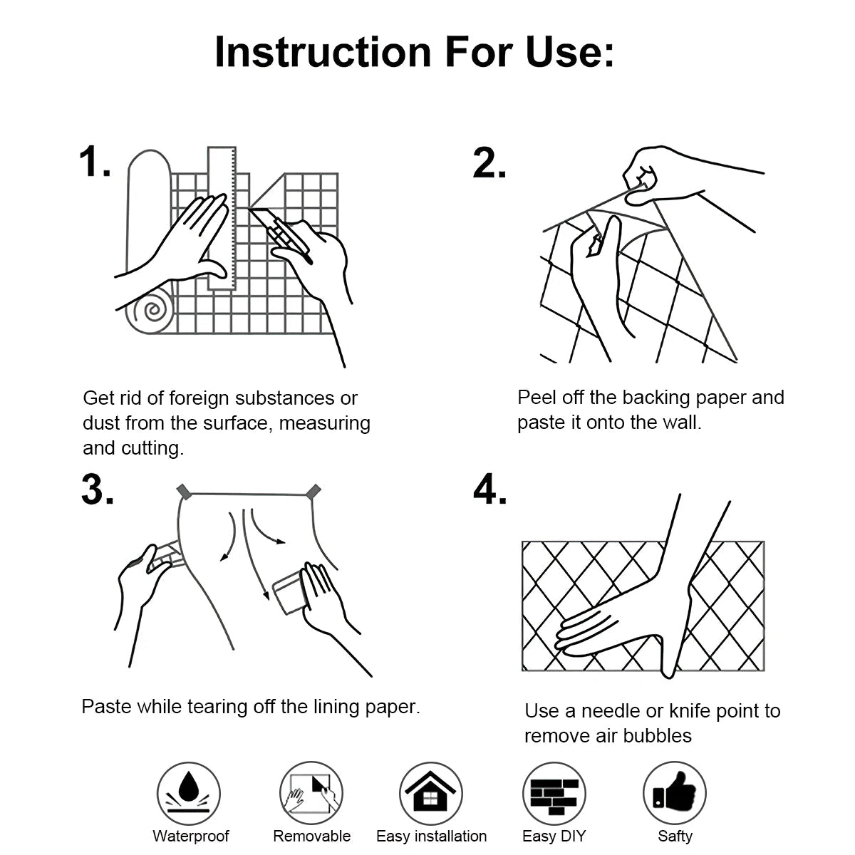 Nhãn dán gạch xanh nâu Baroque chống nước, dán tường - Daisan Store