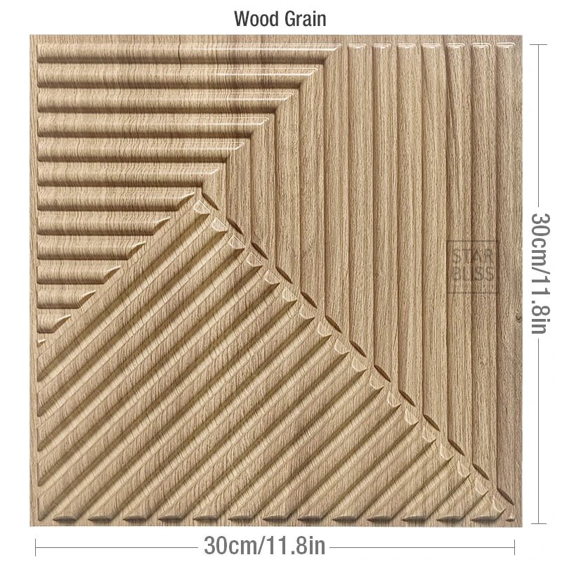 Ốp tường trần 3D vân gỗ chống nước 30x30cm đẹp - Daisan Store