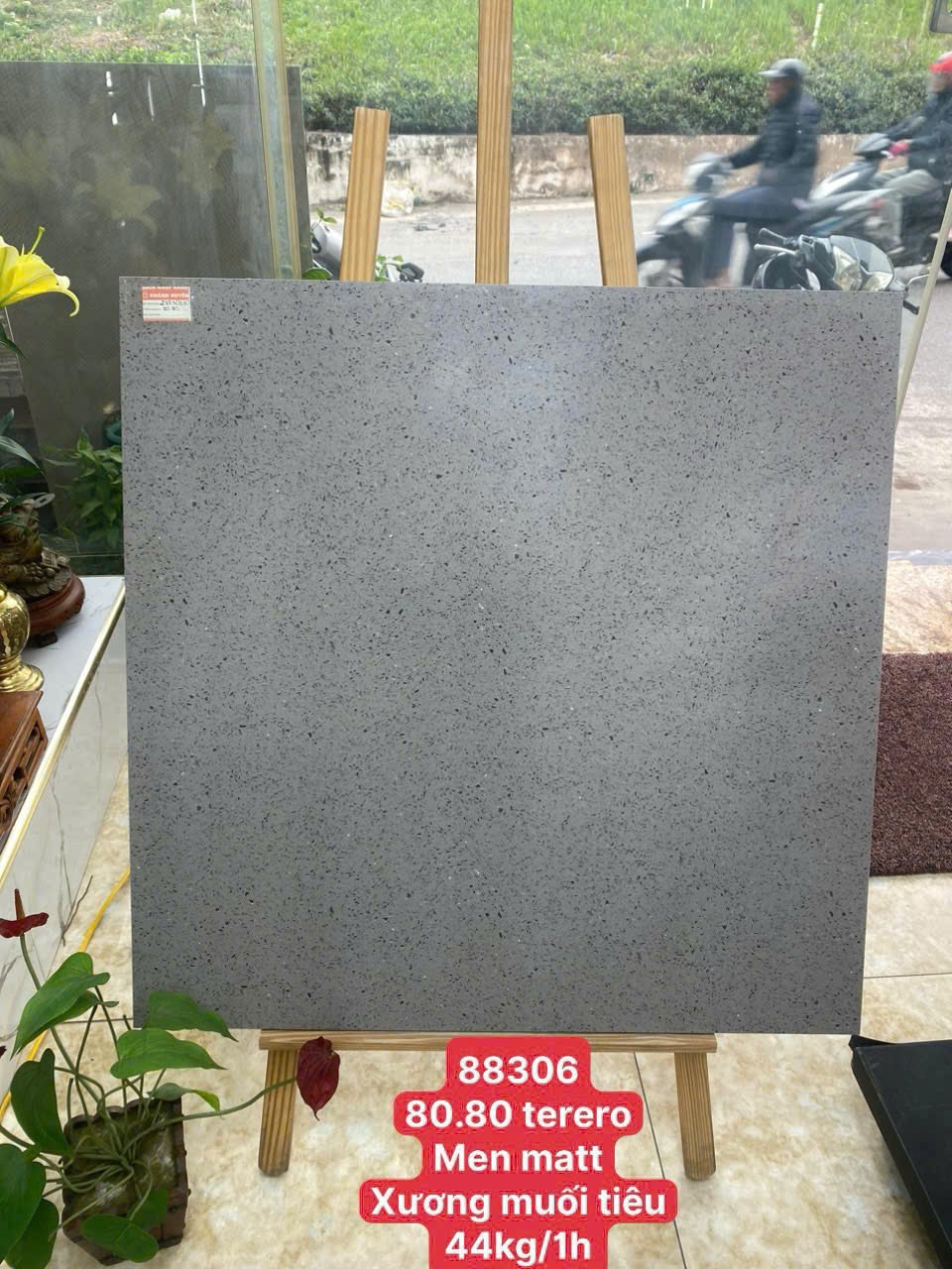 Gạch Terrazzo men matt xương muối tiêu 80x80 88306