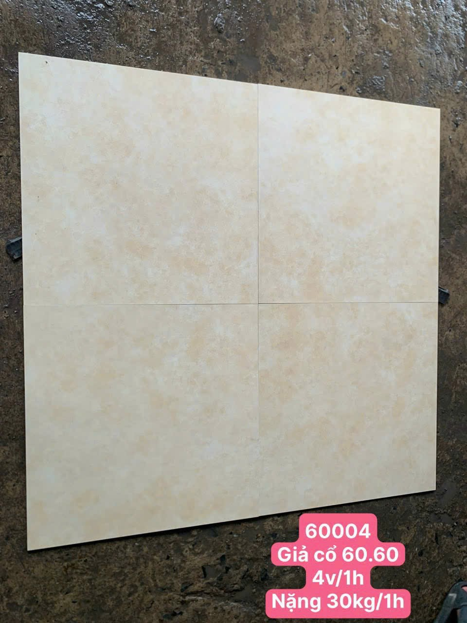 Gach Gia Co Nhap Khau 60x60 Be Mat Hoai Co Trang Tri