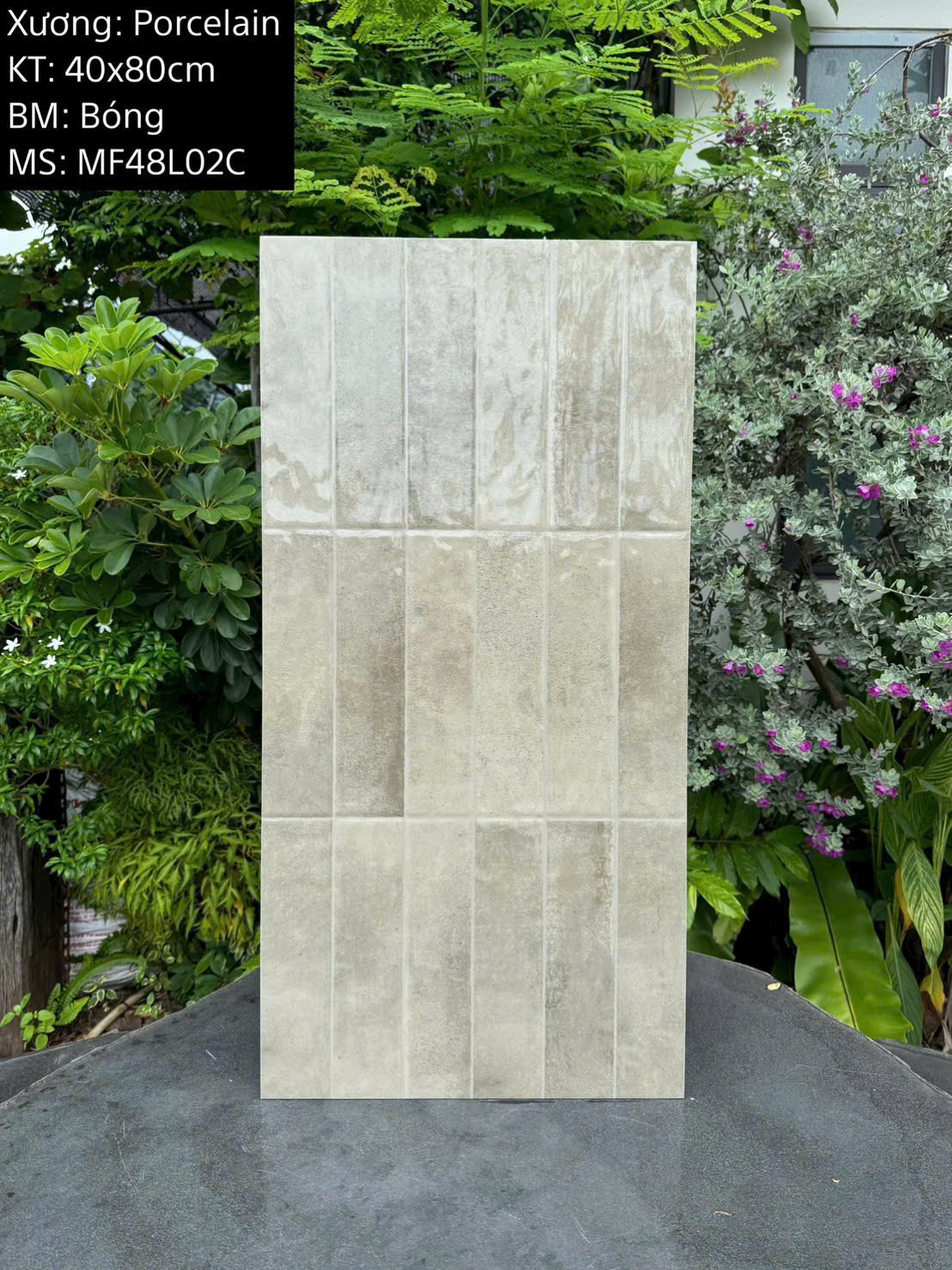 Gạch ốp tường giả thẻ men bóng KT 400x800mm mã MF48L02C