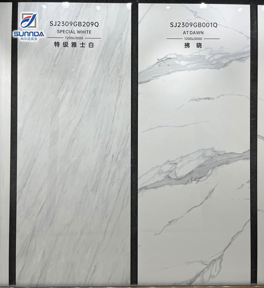 Phiến đá nung kết sứ vân cẩm thạch khổ lớn dùng ốp tường và lát sàn cho phòng khách hiện đại sang trọng từ nhà máy Trung Quốc. - Daisan Store