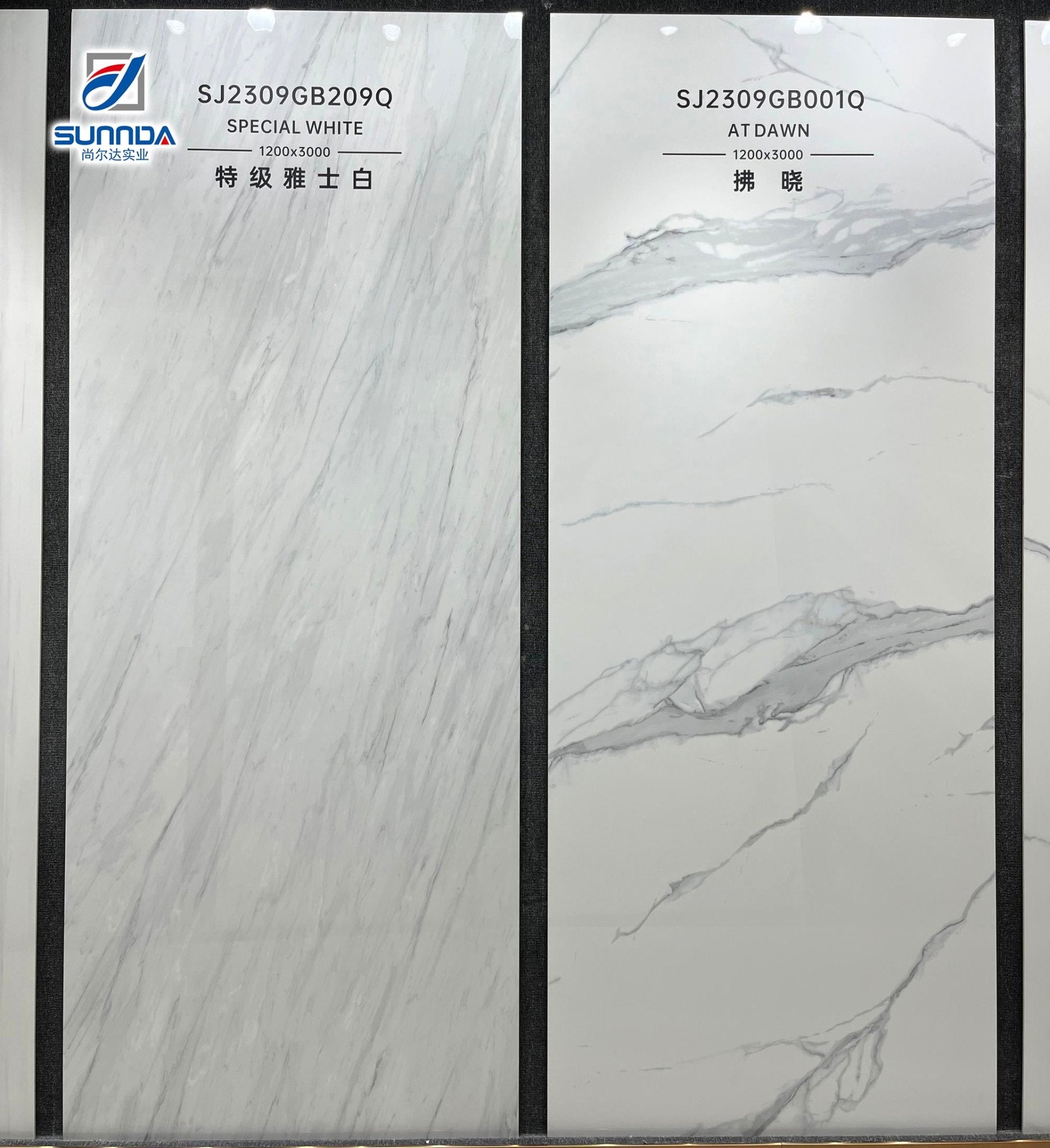 Phiến đá nung kết sứ vân cẩm thạch khổ lớn dùng ốp tường và lát sàn cho phòng khách hiện đại sang trọng từ nhà máy Trung Quốc. - Daisan Store