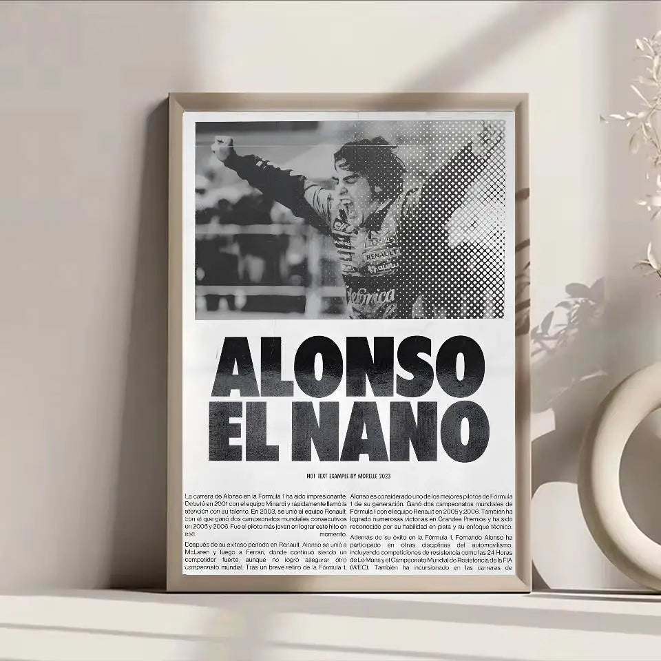 Poster F1 Fernando Alonso Dán Dính Bền Dán Tường Sang Trọng - Daisan Store