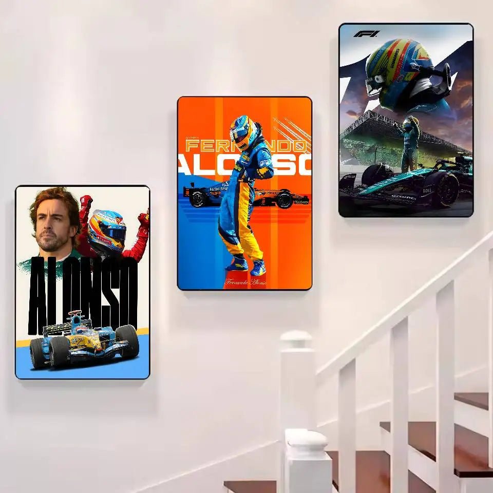 Poster F1 Fernando Alonso Dán Dính Bền Dán Tường Sang Trọng - Daisan Store