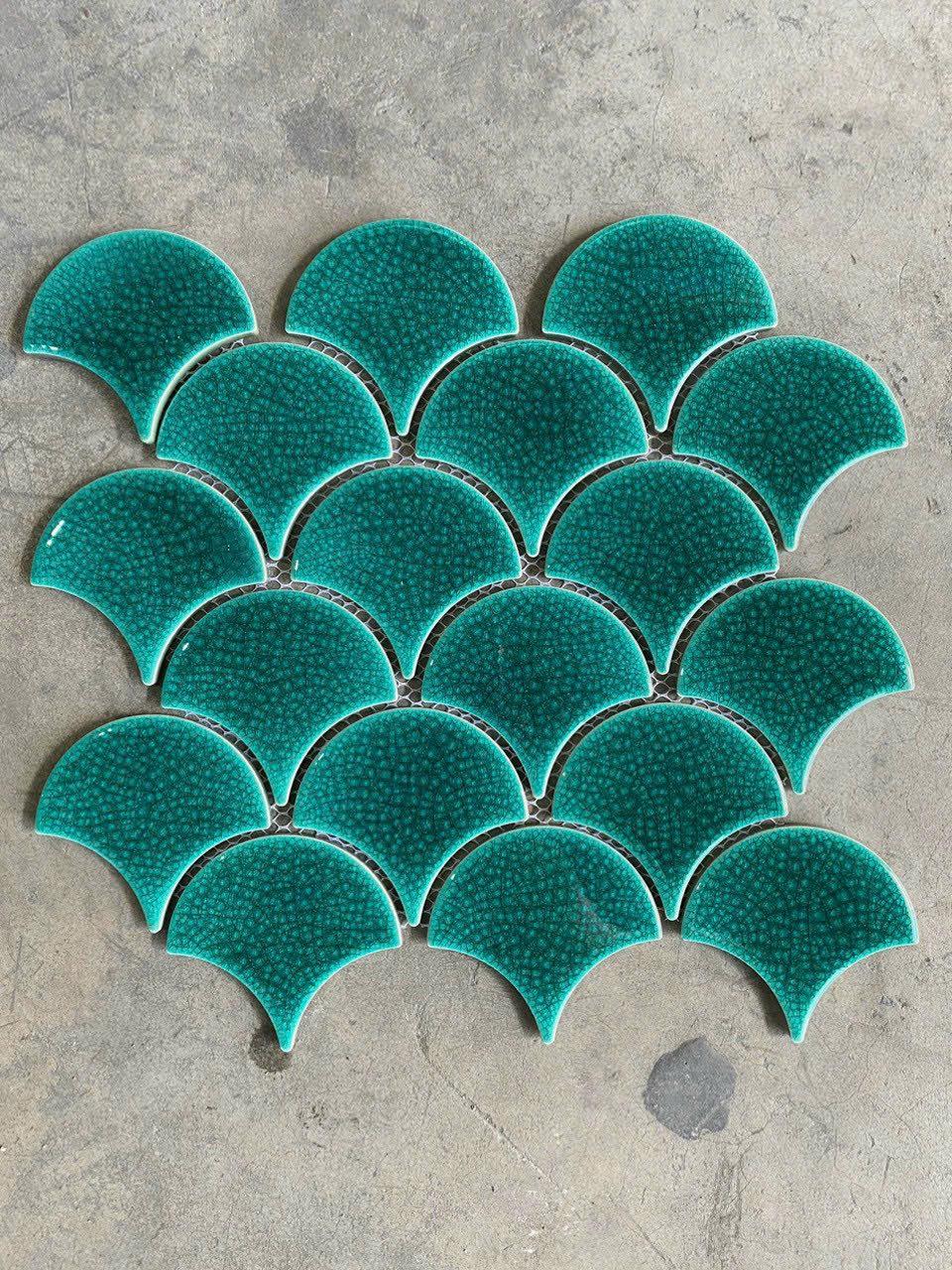 Gạch Mosaic vảy cá men rạn XFB90011
