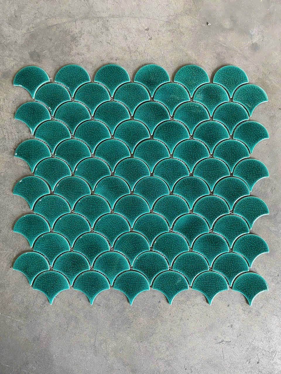 Gạch Mosaic vảy cá men rạn XFB90011