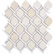 Sẵn sàng giao hàng Đá cẩm thạch khảm không đều màu be và trắng để trang trí nhà - Daisan Store