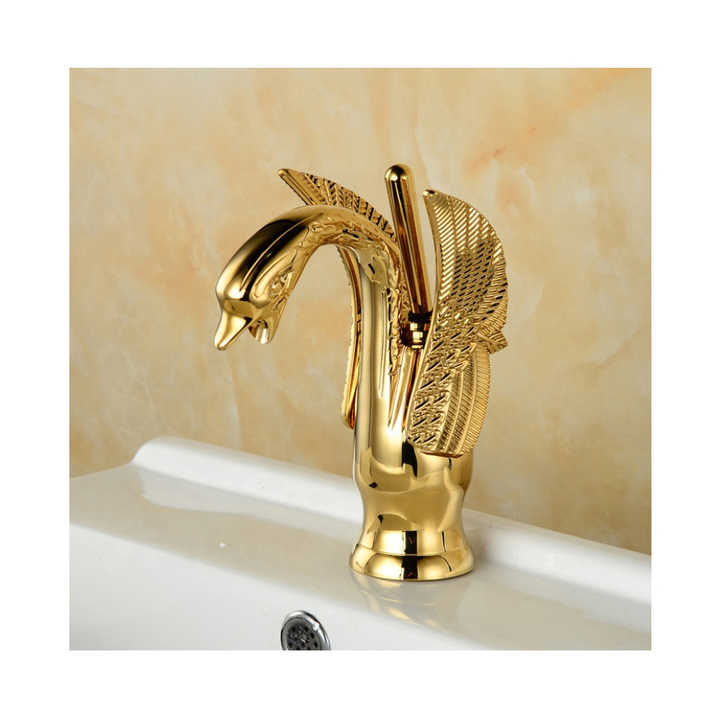 SDAYI Thiết kế mới Thiết kế động vật Phòng tắm Vòi nước sang trọng Vòi chậu rửa bằng đồng thau Vàng - Daisan Store