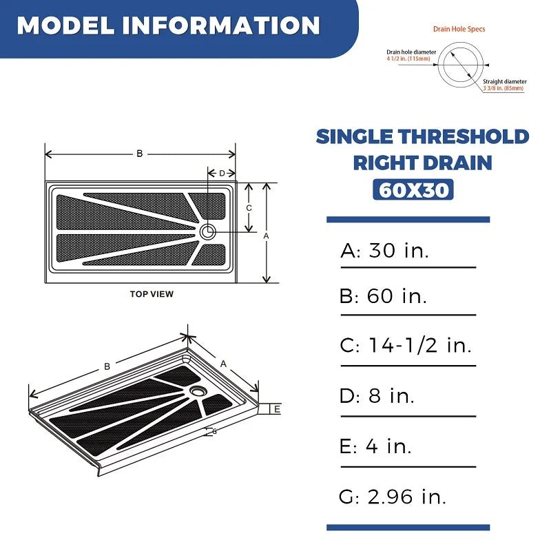 Shower Tray Acrylic Chong Truot Xa Phai Nguong Don - Daisan Store