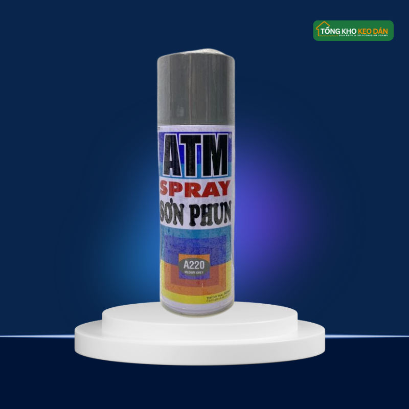Sơn Xịt ATM A220 Xám Trung Bình 400ml