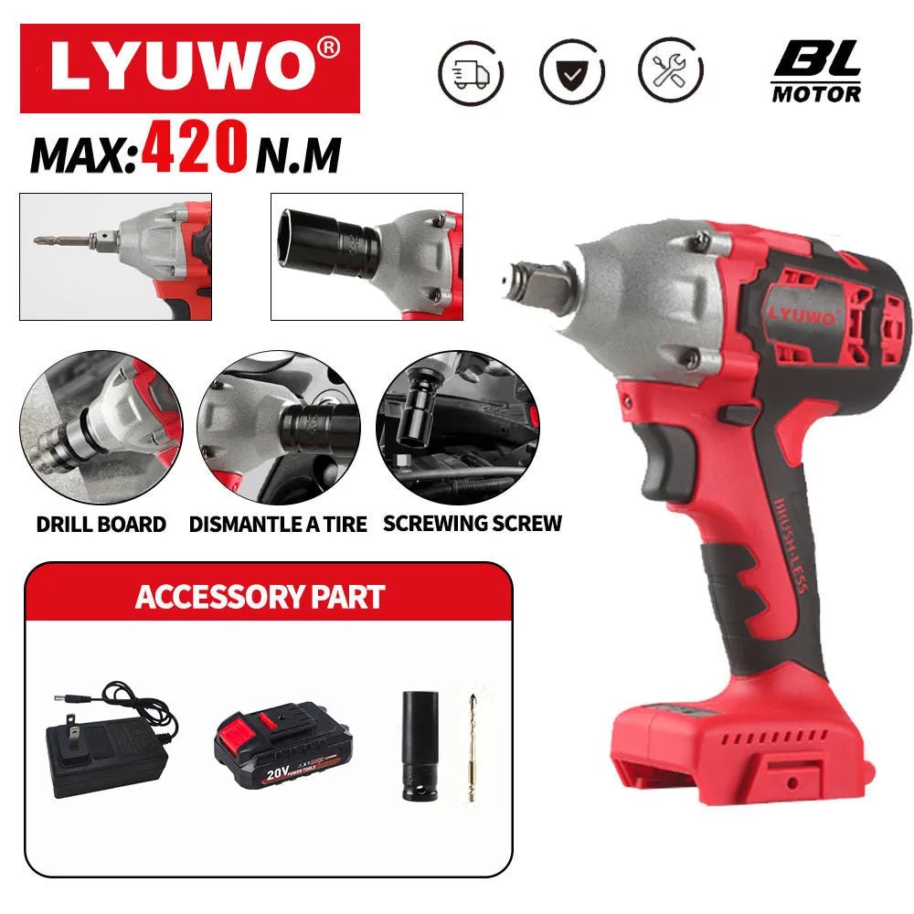 Súng Vặn Bu Lông Tác Động 21V 420Nm Không Chổi Than Ôtô - Daisan Store