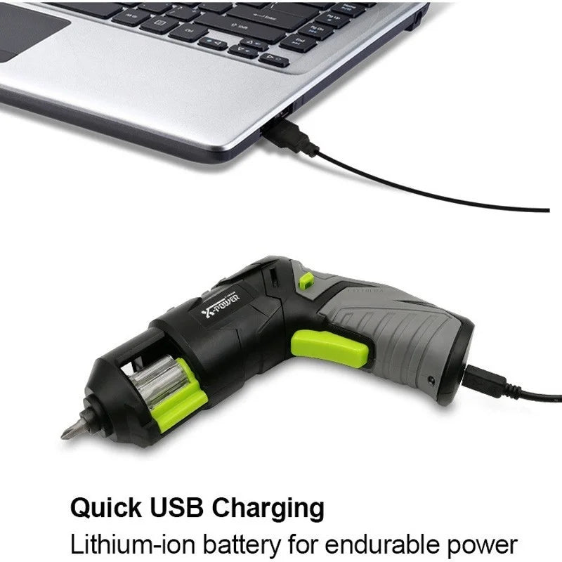 Súng Vít Mini Không Dây Pistol Có Đèn Led Pin Lithium 7 Bộ - Daisan Store