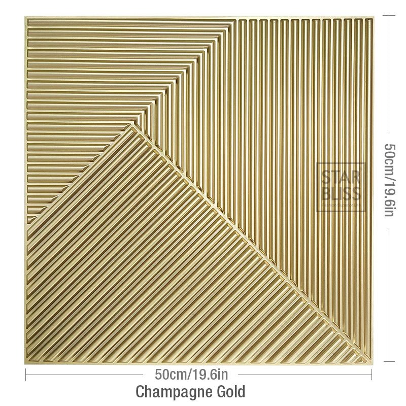 Tấm ốp tường 3D vân gỗ vàng ánh kim chống nước - Daisan Store