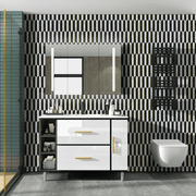 Tấm ốp tường bếp trang trí hiện đại màu đen và trắng bằng nhôm khảm tự dính - Daisan Store