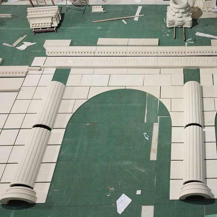 Tấm ốp tường ngoài trời Pinta màu kem hiện đại, đá vôi bền, đá tự nhiên mài nhẵn, tấm ốp tường tự nhiên linh hoạt - Daisan Store