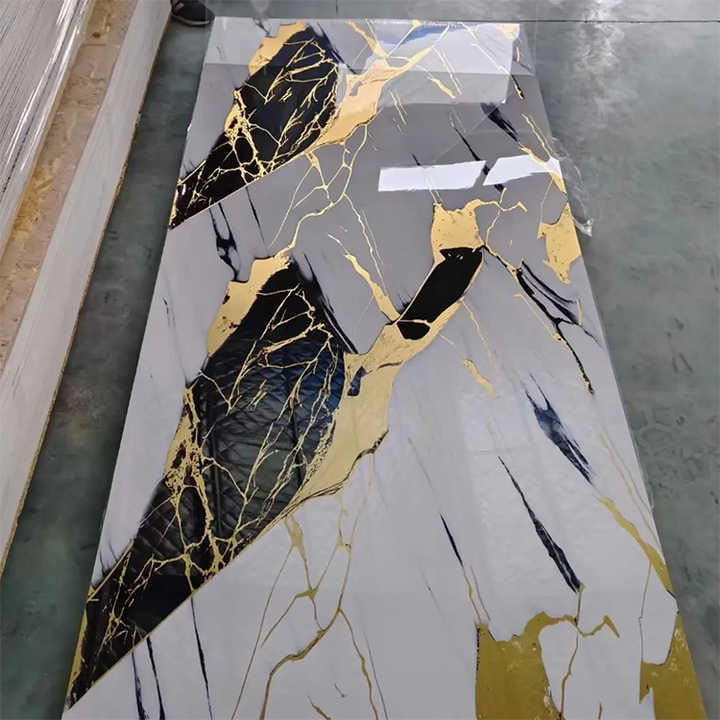 Tấm ốp tường PVC vân đá hoa văn tùy chỉnh 1,2*2,4m Tấm nhựa PVC ốp tường trang trí UV - Daisan Store