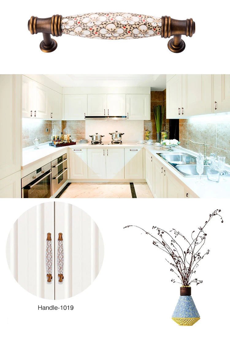 Tay nắm tủ cổ điển gốm đồng NAIERDI - Daisan Store